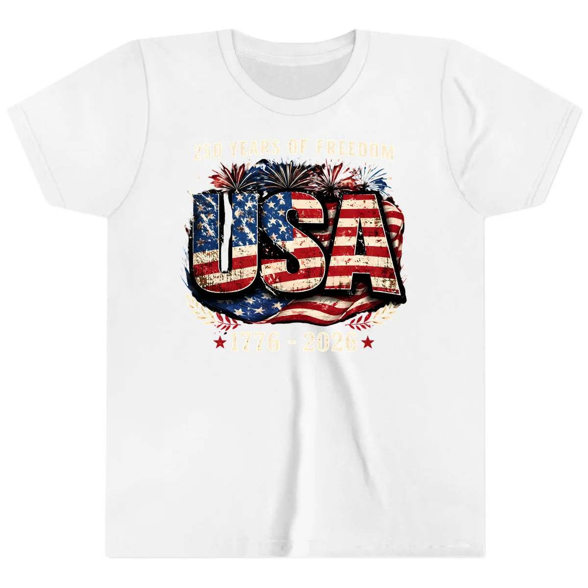 America's 250 Years of Freedom Celebration Youth T-Shirt in White