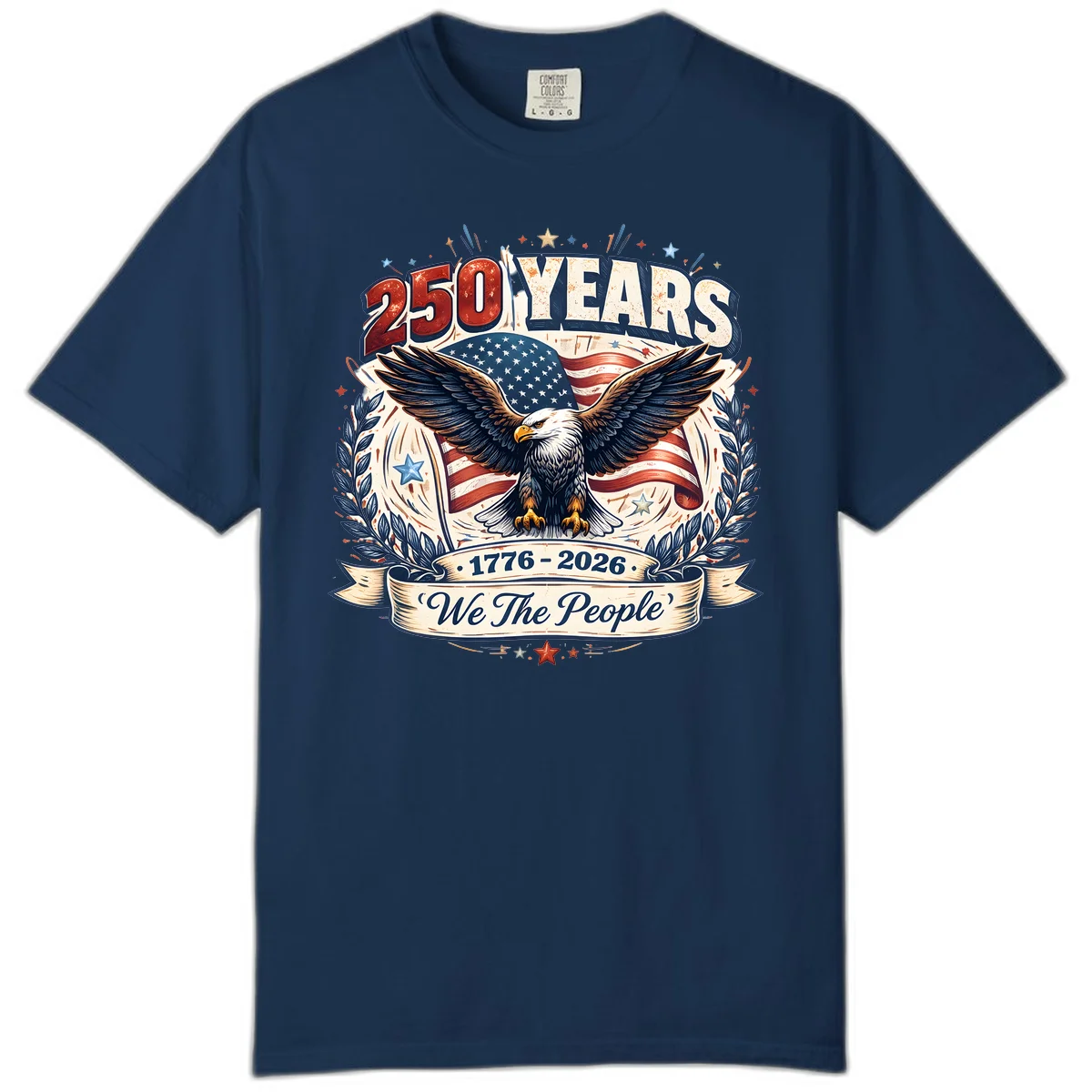 America 250 Years We The People Celebration Comfort Color in Navy