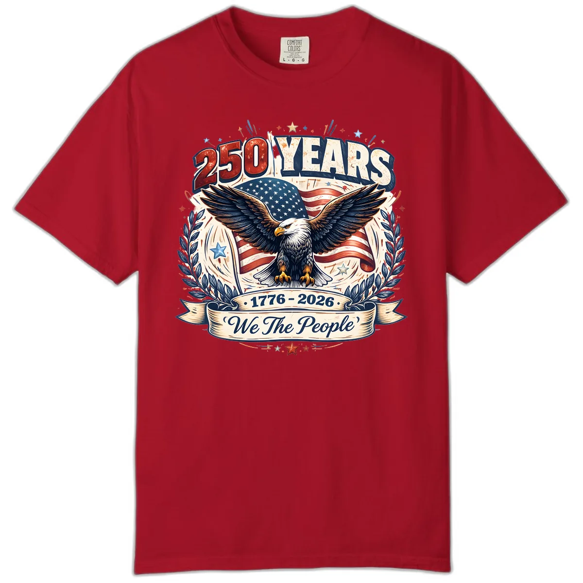 America 250 Years We The People Celebration Comfort Color in Red