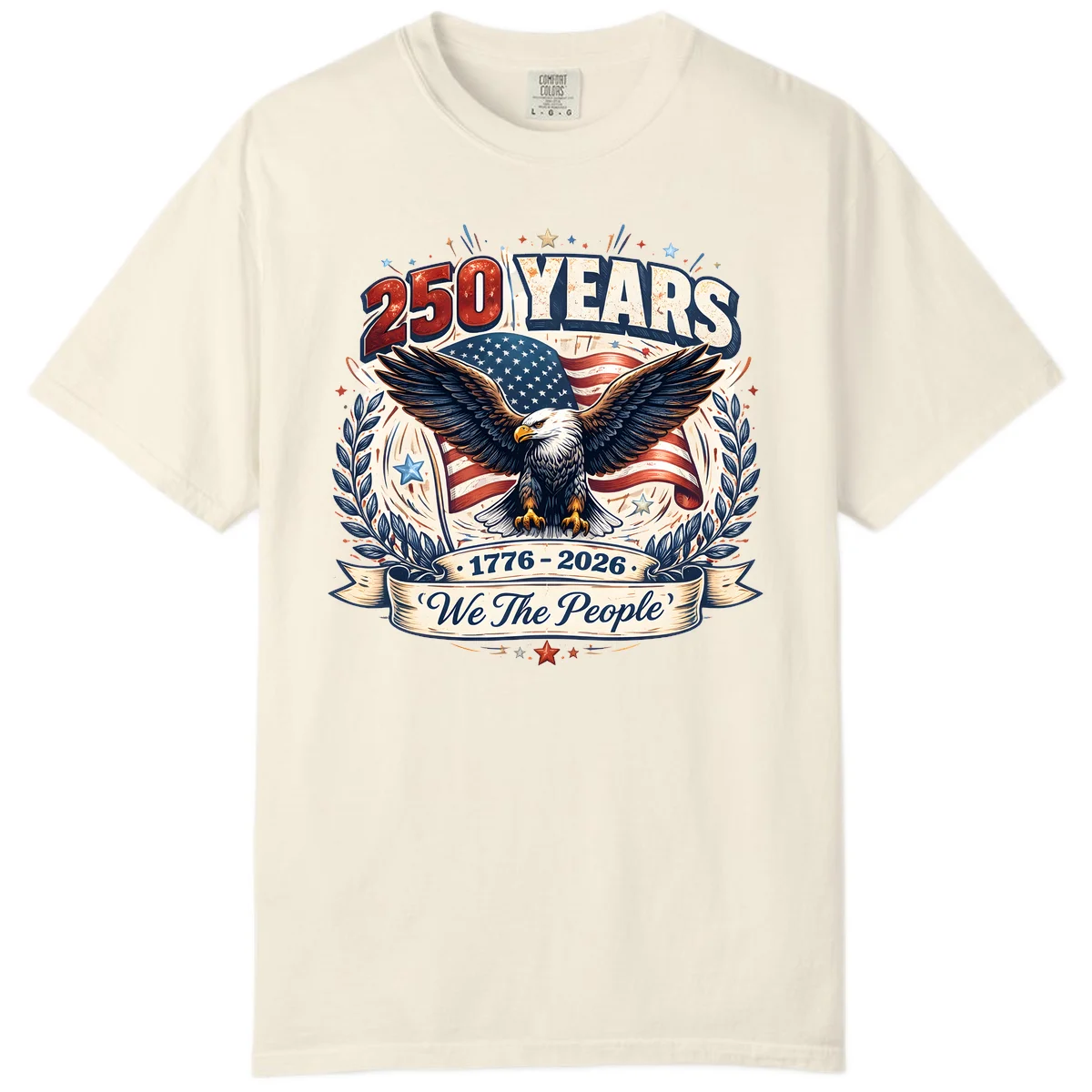 America 250 Years We The People Celebration Comfort Color in Ivory