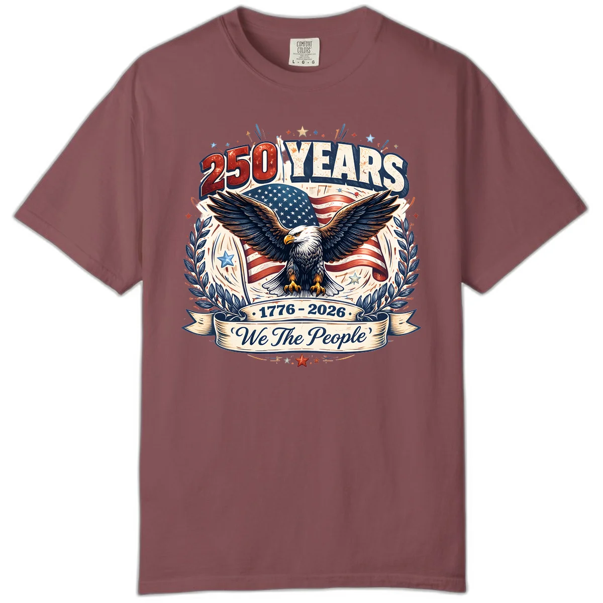 America 250 Years We The People Celebration Comfort Color in Brick