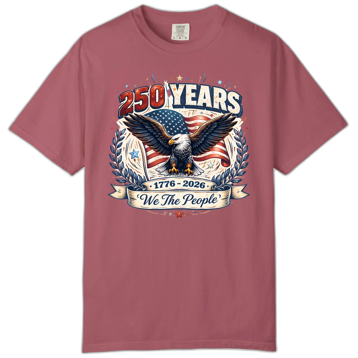 America 250 Years We The People Celebration Comfort Color in Crimson