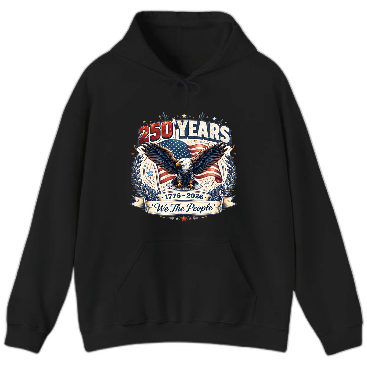 America 250 Years We The People Celebration Hoodie in Black