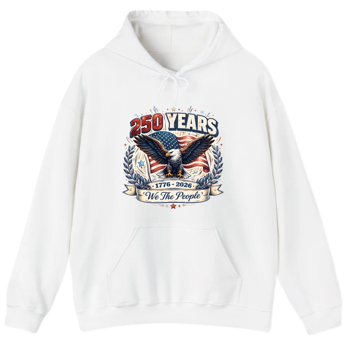 America 250 Years We The People Celebration Hoodie in White