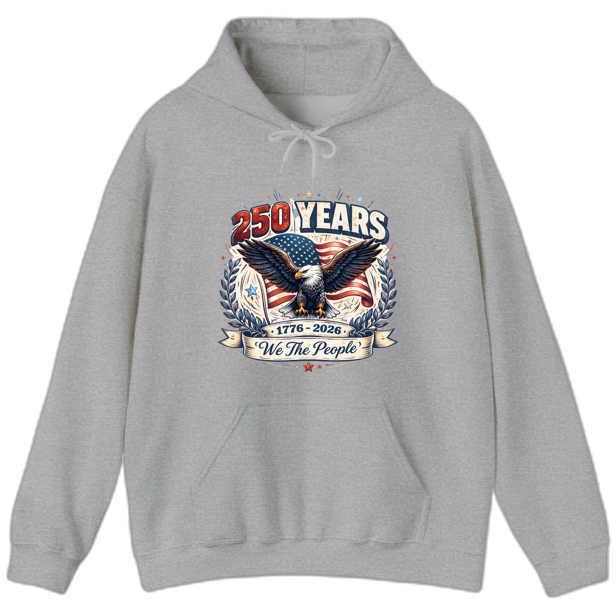 America 250 Years We The People Celebration Hoodie in Sport Grey