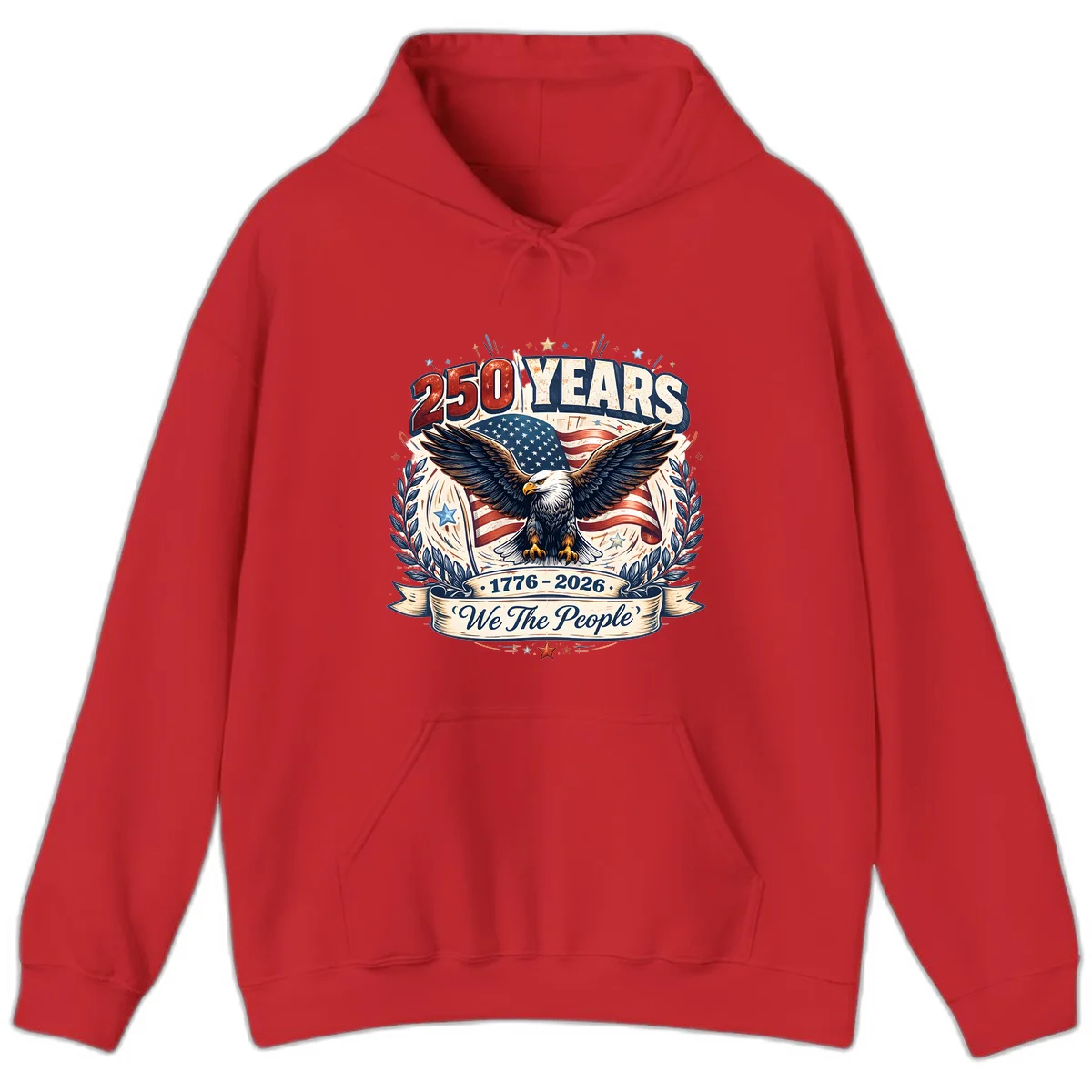 America 250 Years We The People Celebration Hoodie in Red