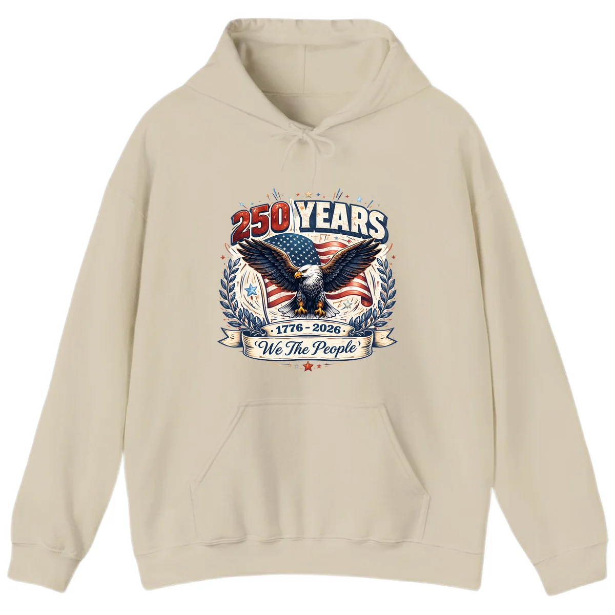 America 250 Years We The People Celebration Hoodie in Sand