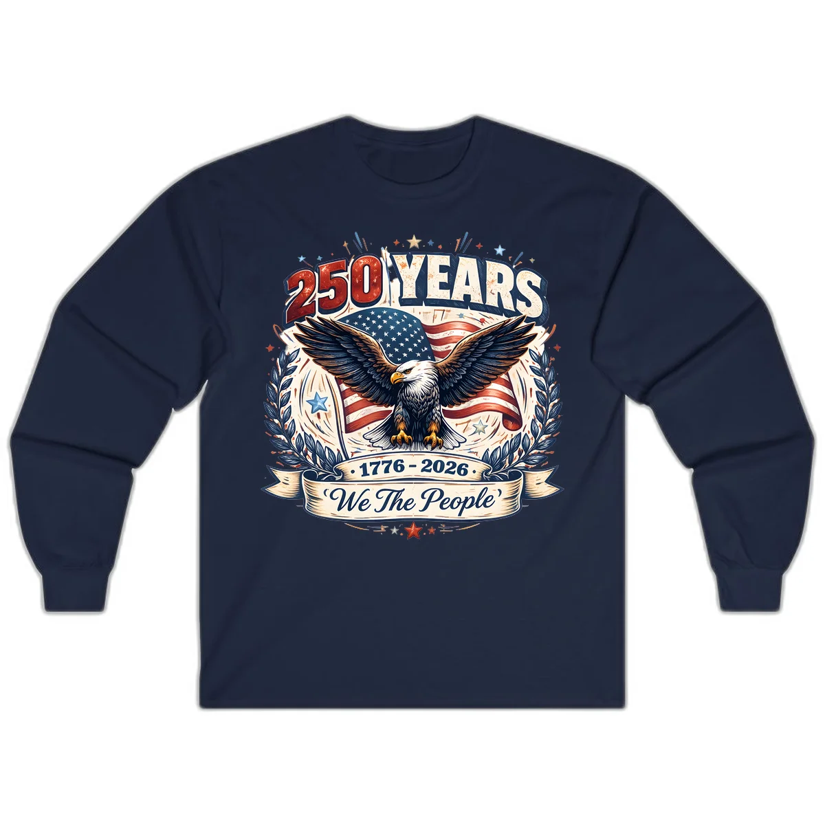 America 250 Years We The People Celebration Long Sleeve in Navy