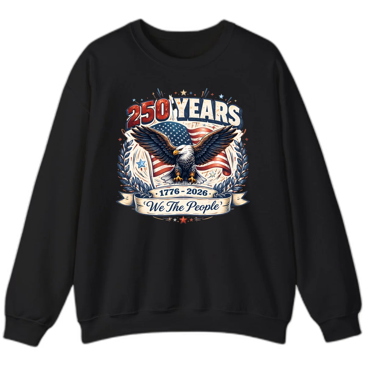 America 250 Years We The People Celebration Sweatshirt in Black