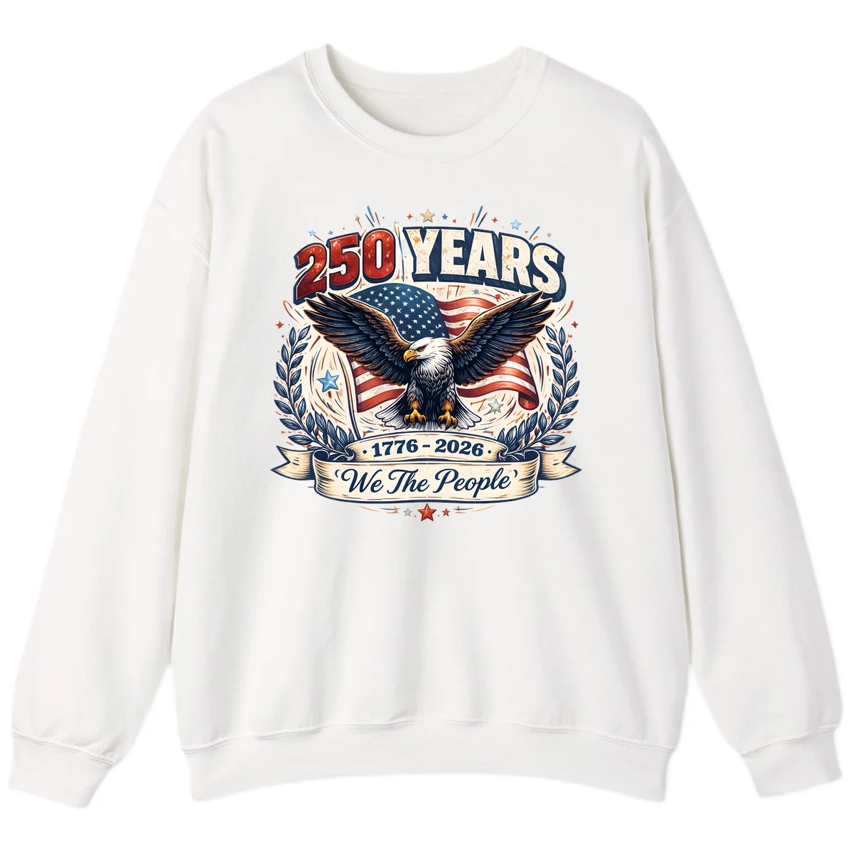 America 250 Years We The People Celebration Sweatshirt in White