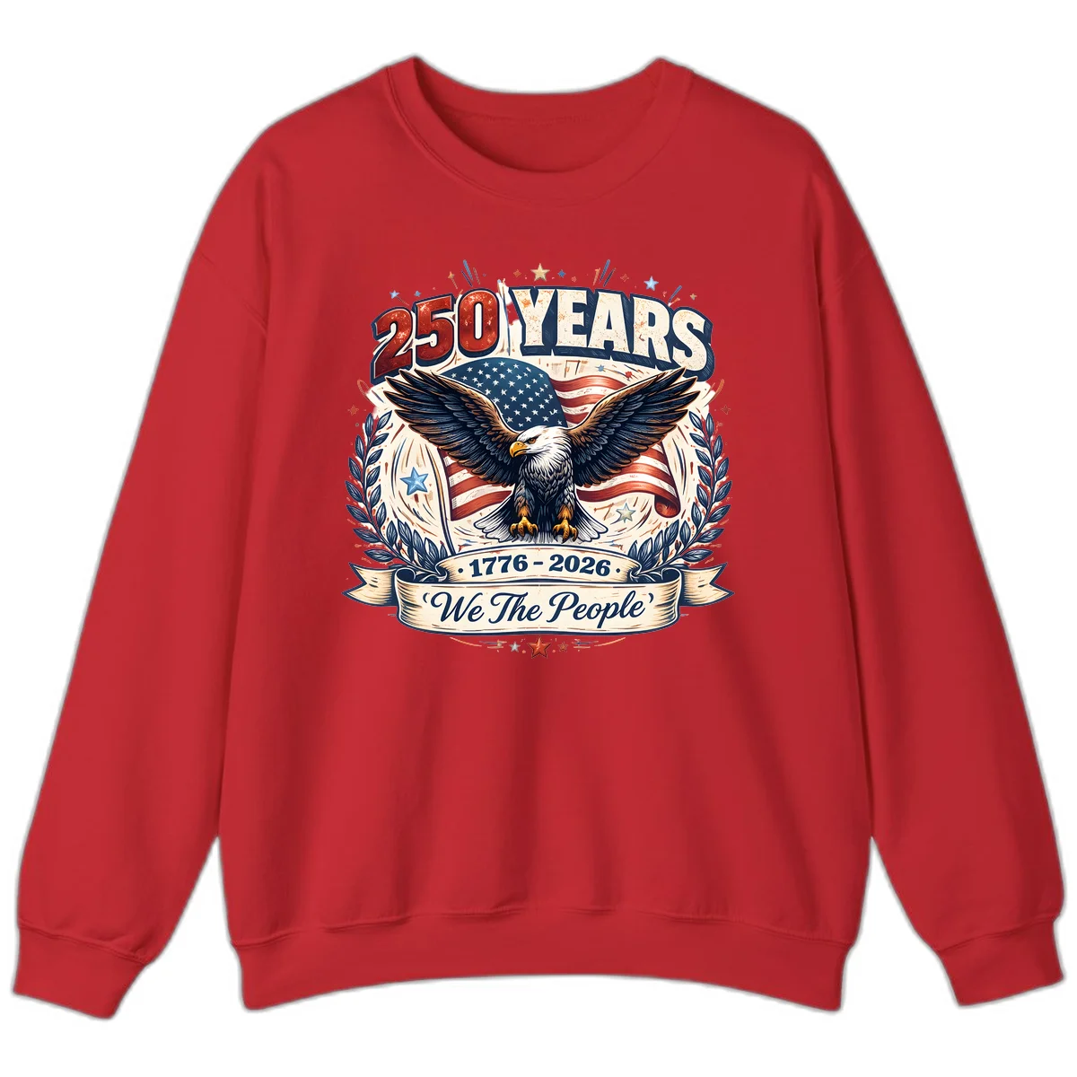 America 250 Years We The People Celebration Sweatshirt in Red