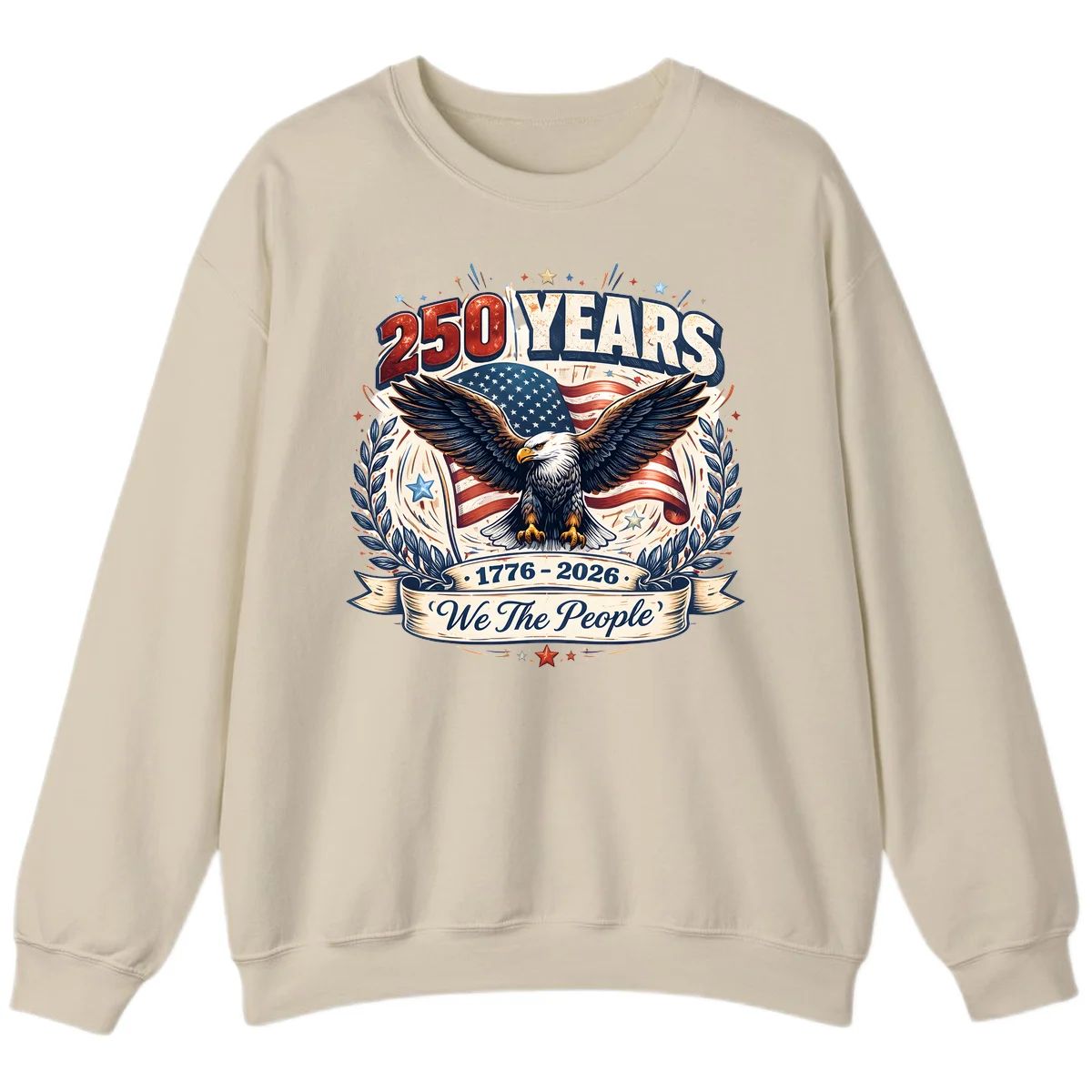 America 250 Years We The People Celebration Sweatshirt in Sand