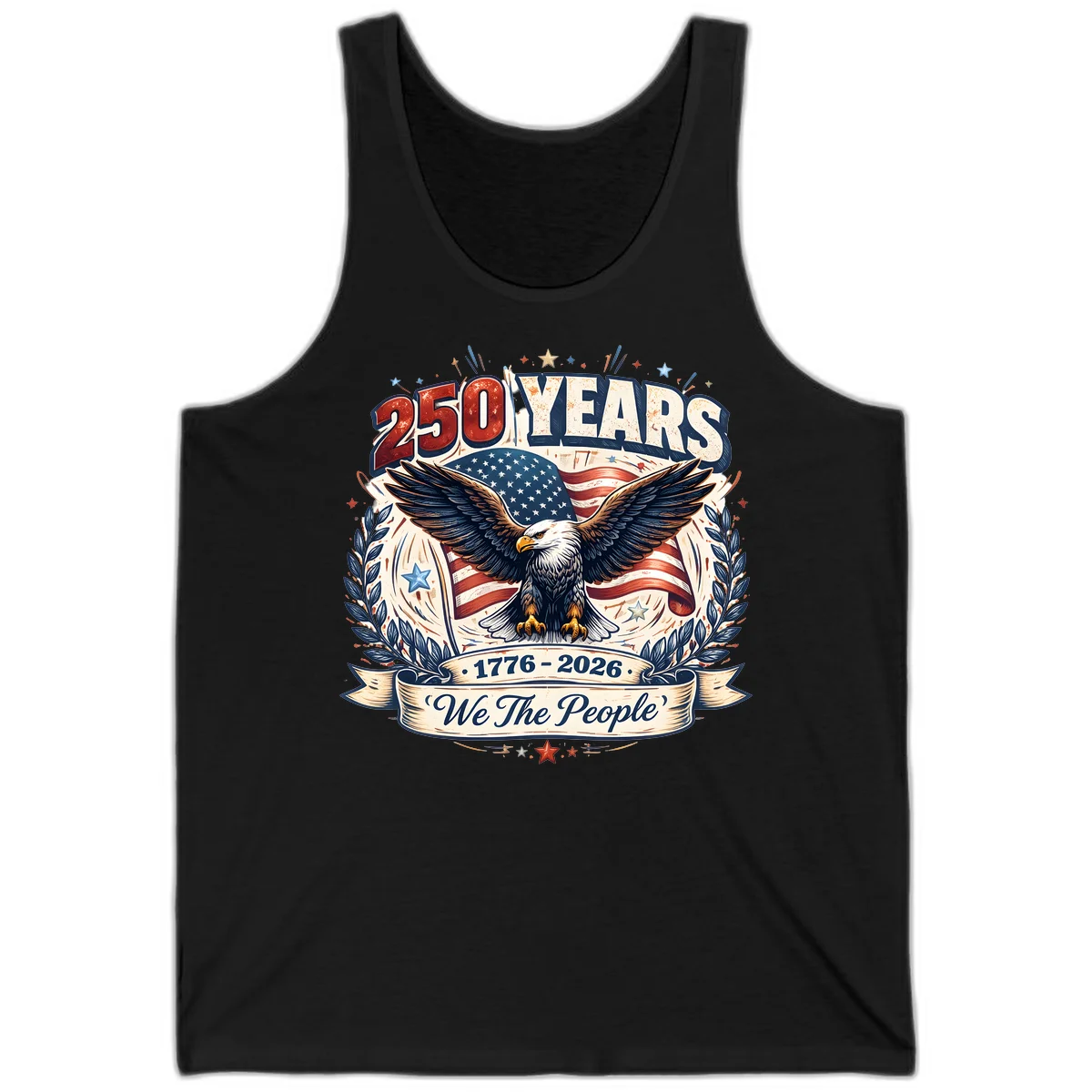 America 250 Years We The People Celebration Tank in Black