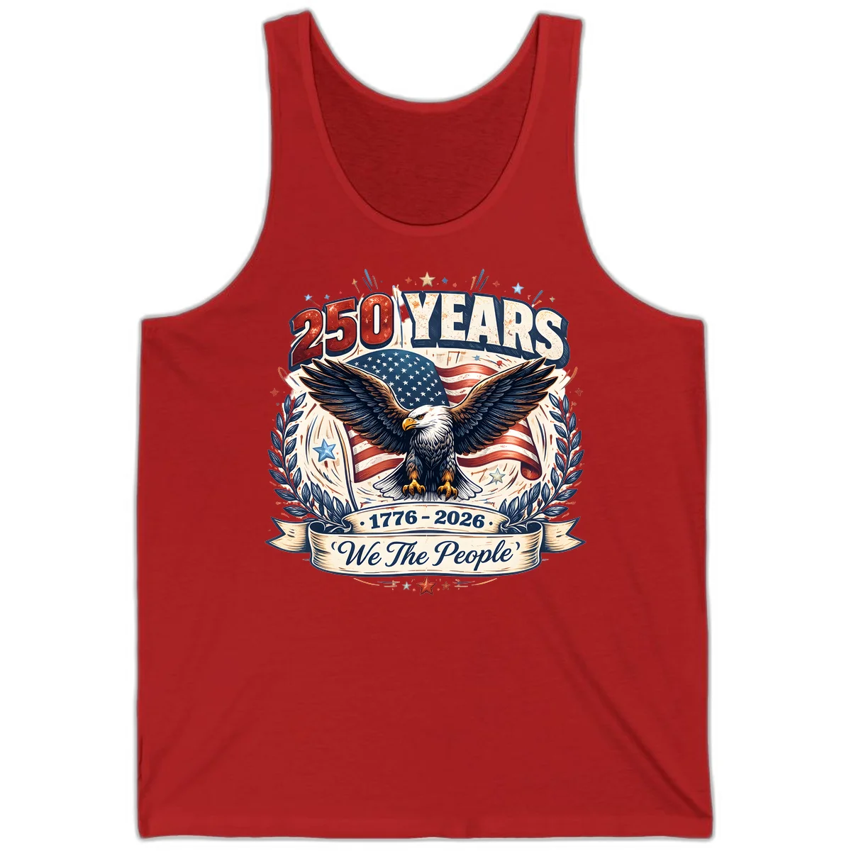 America 250 Years We The People Celebration Tank in Red