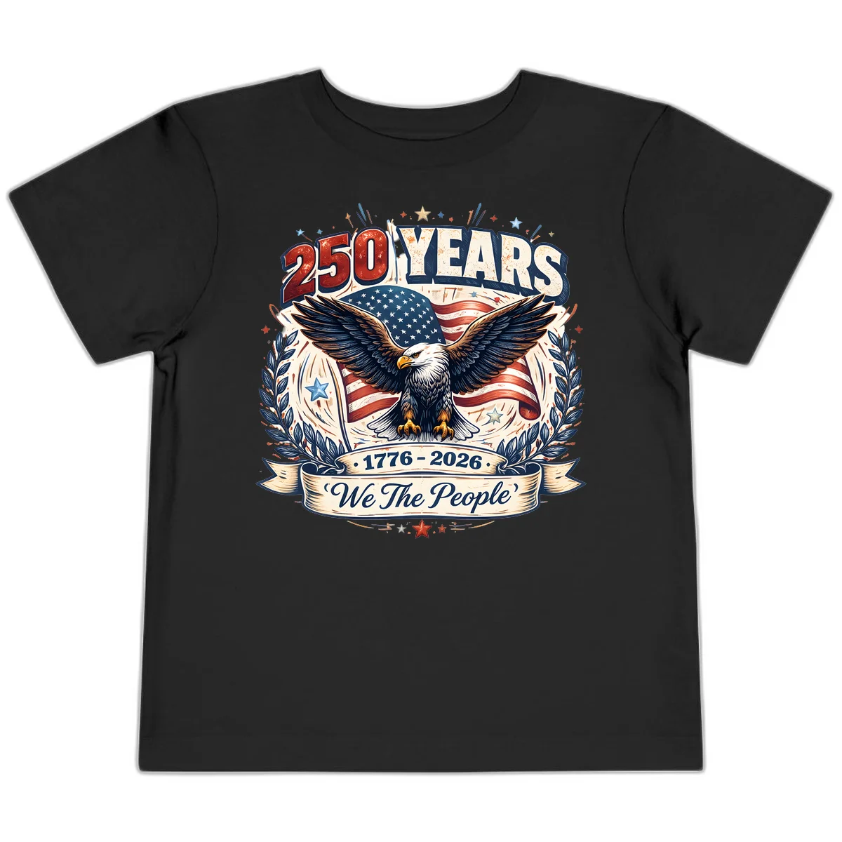 America 250 Years We The People Celebration Toddler T-Shirt in Black