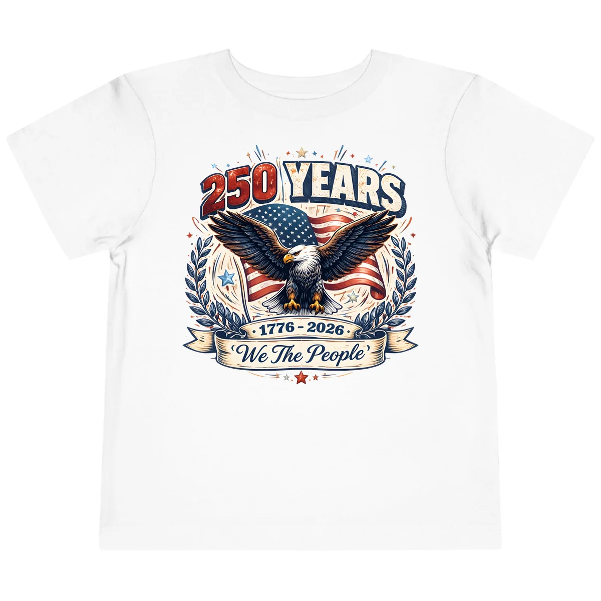 America 250 Years We The People Celebration Toddler T-Shirt in White