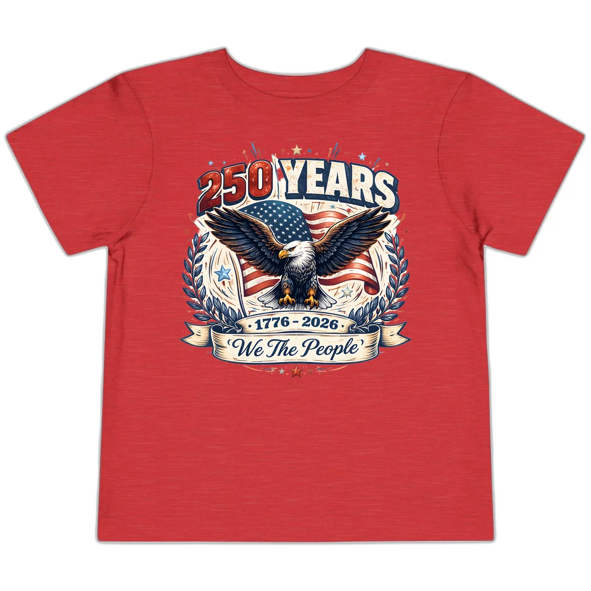 America 250 Years We The People Celebration Toddler T-Shirt in Heather Red