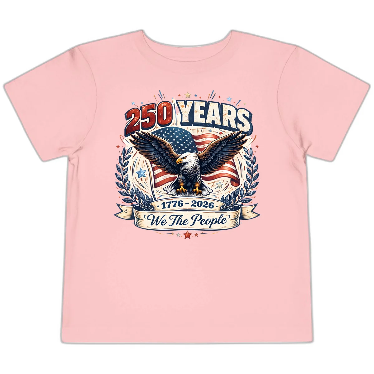 America 250 Years We The People Celebration Toddler T-Shirt in Pink