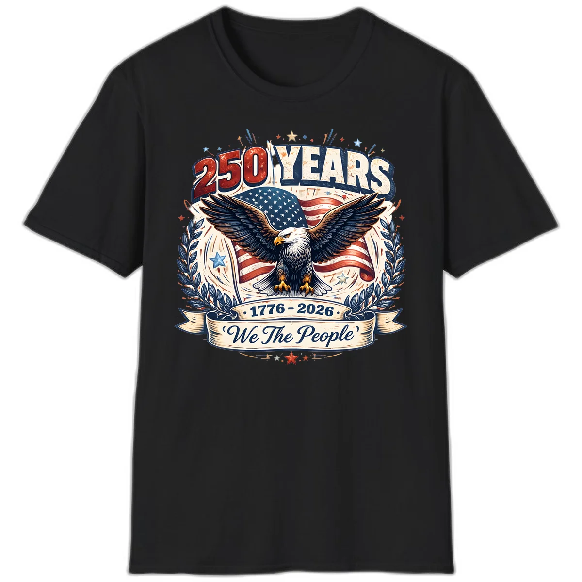 America 250 Years We The People Celebration T-Shirt in Black
