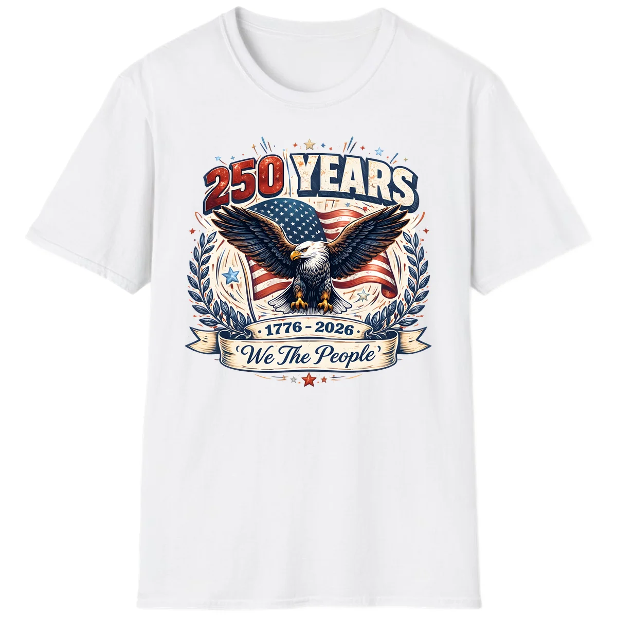 America 250 Years We The People Celebration T-Shirt in White