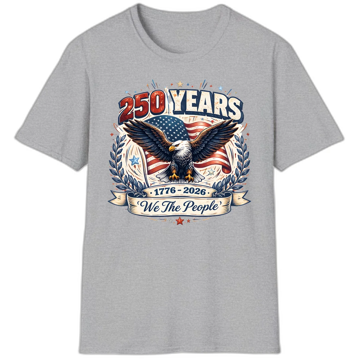 America 250 Years We The People Celebration T-Shirt in Sport Grey