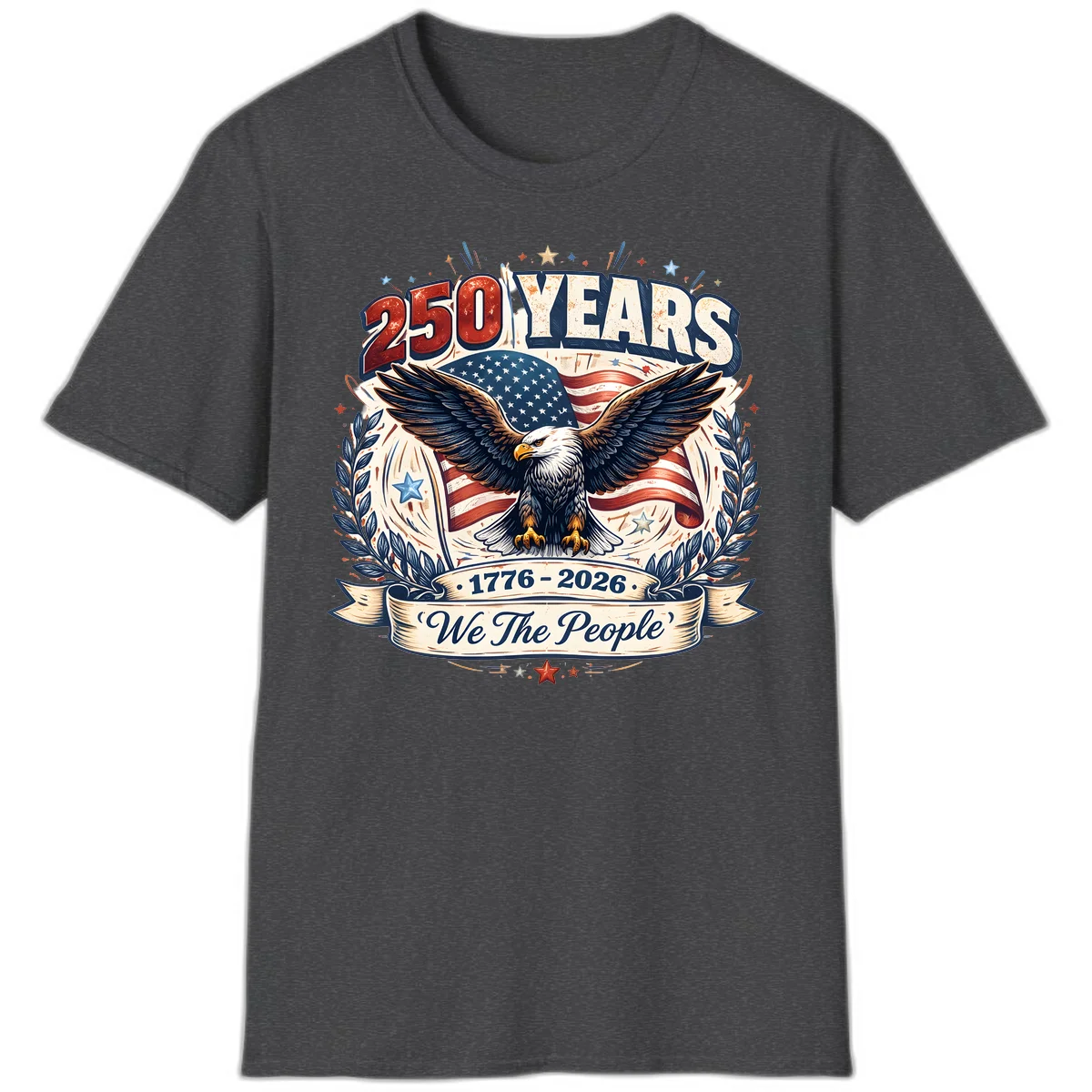 America 250 Years We The People Celebration T-Shirt in Dark Heather