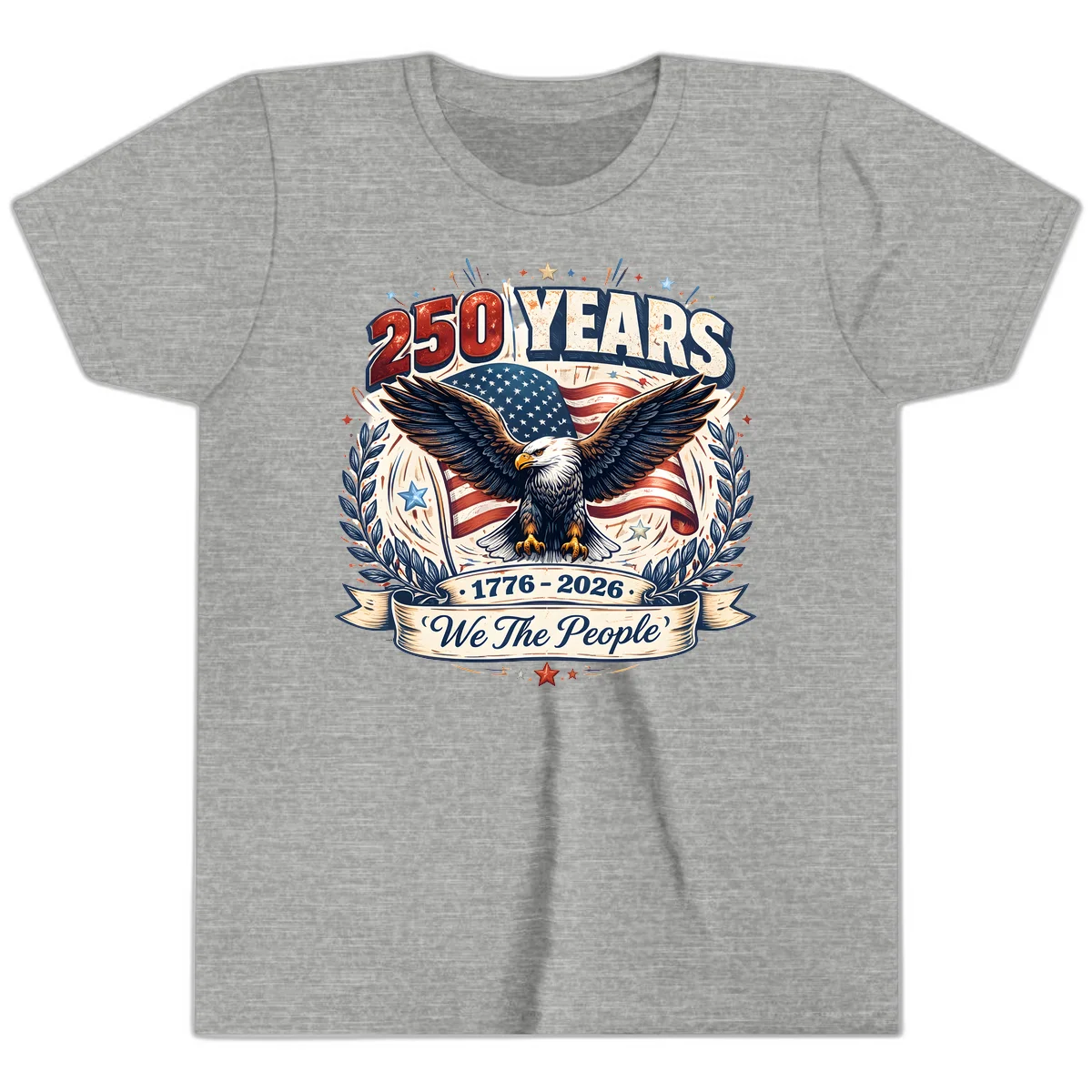 America 250 Years We The People Celebration Youth T-Shirt in Athletic Heather