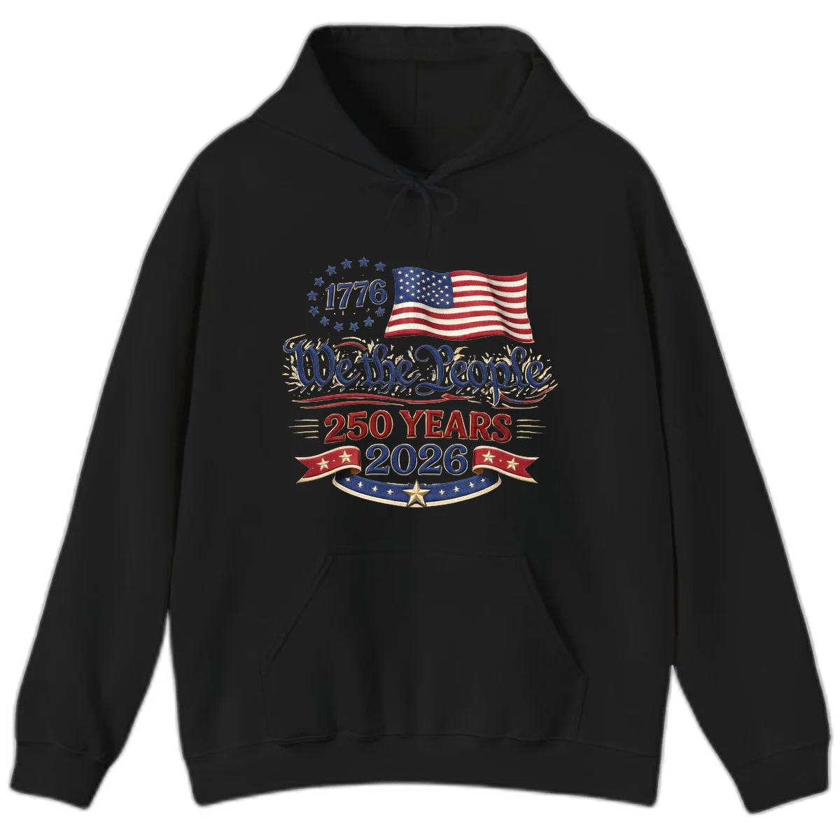We the People 1776 250 Years 2026 Hoodie in Black