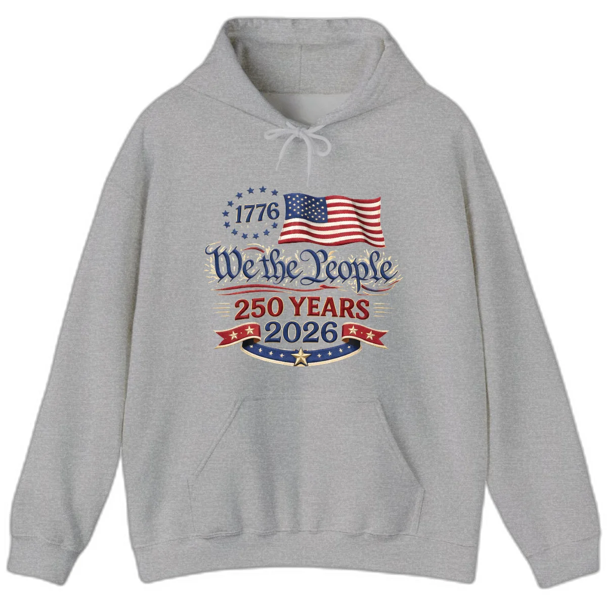 We the People 1776 250 Years 2026 Hoodie in Sport Grey