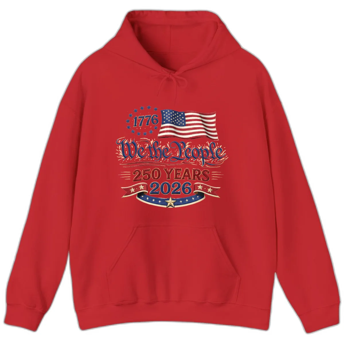We the People 1776 250 Years 2026 Hoodie in Red