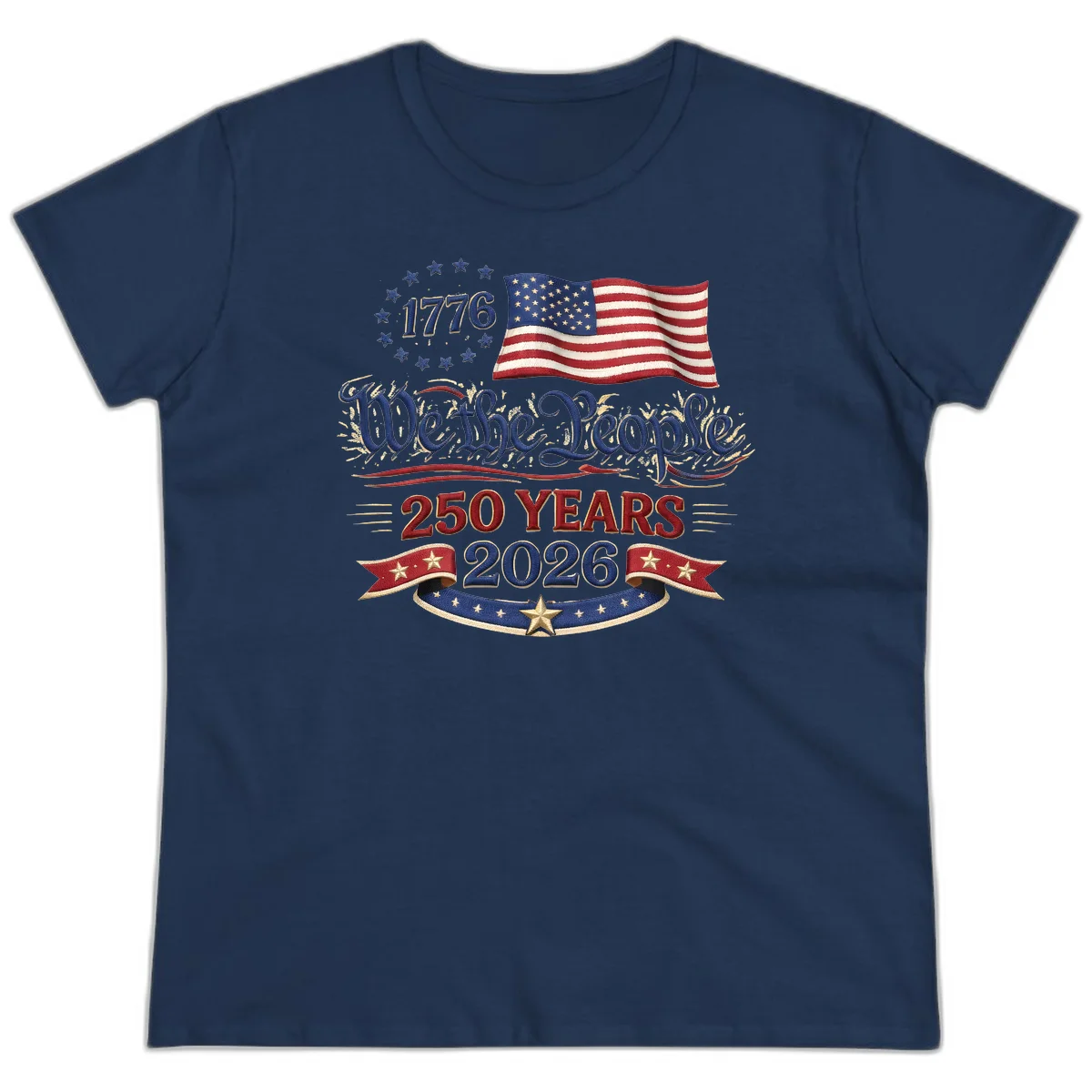 We the People 1776 250 Years 2026 Ladies Tee in Navy