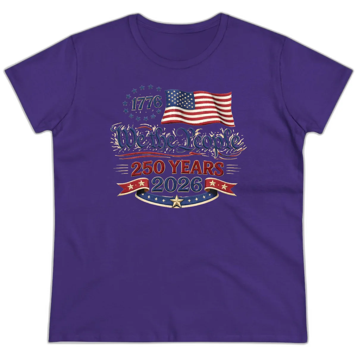 We the People 1776 250 Years 2026 Ladies Tee in Purple