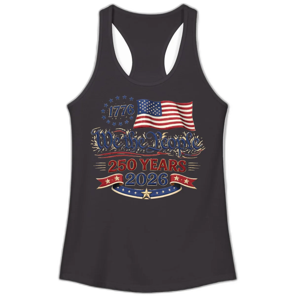 We the People 1776 250 Years 2026 Ladies Tank in Black
