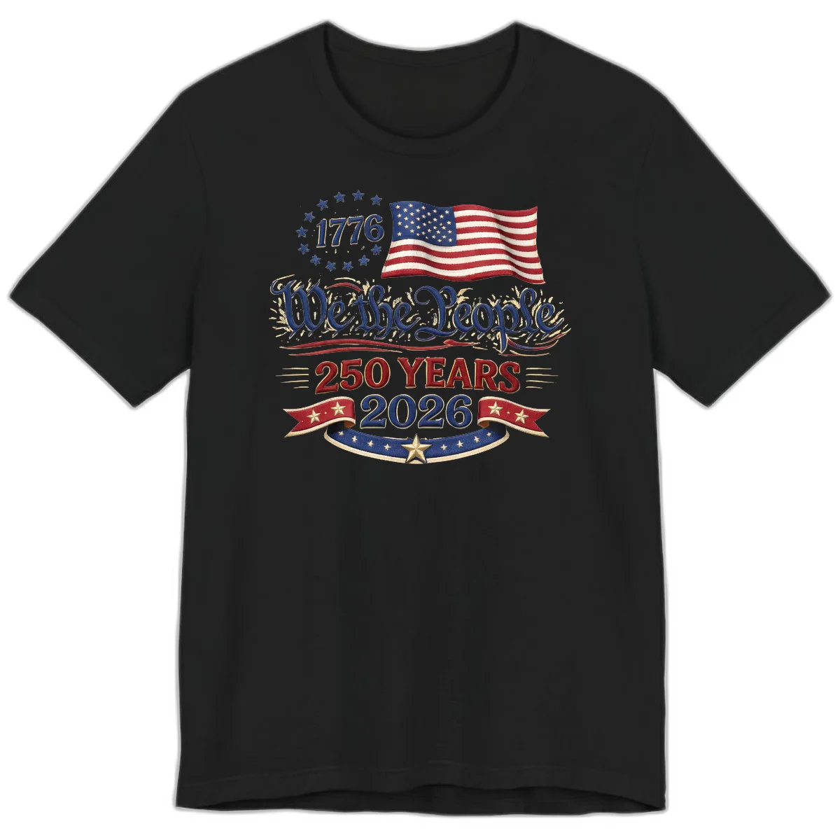 We the People 1776 250 Years 2026 Premium T-Shirt in Black