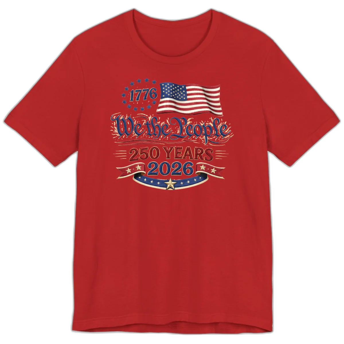 We the People 1776 250 Years 2026 Premium T-Shirt in Red