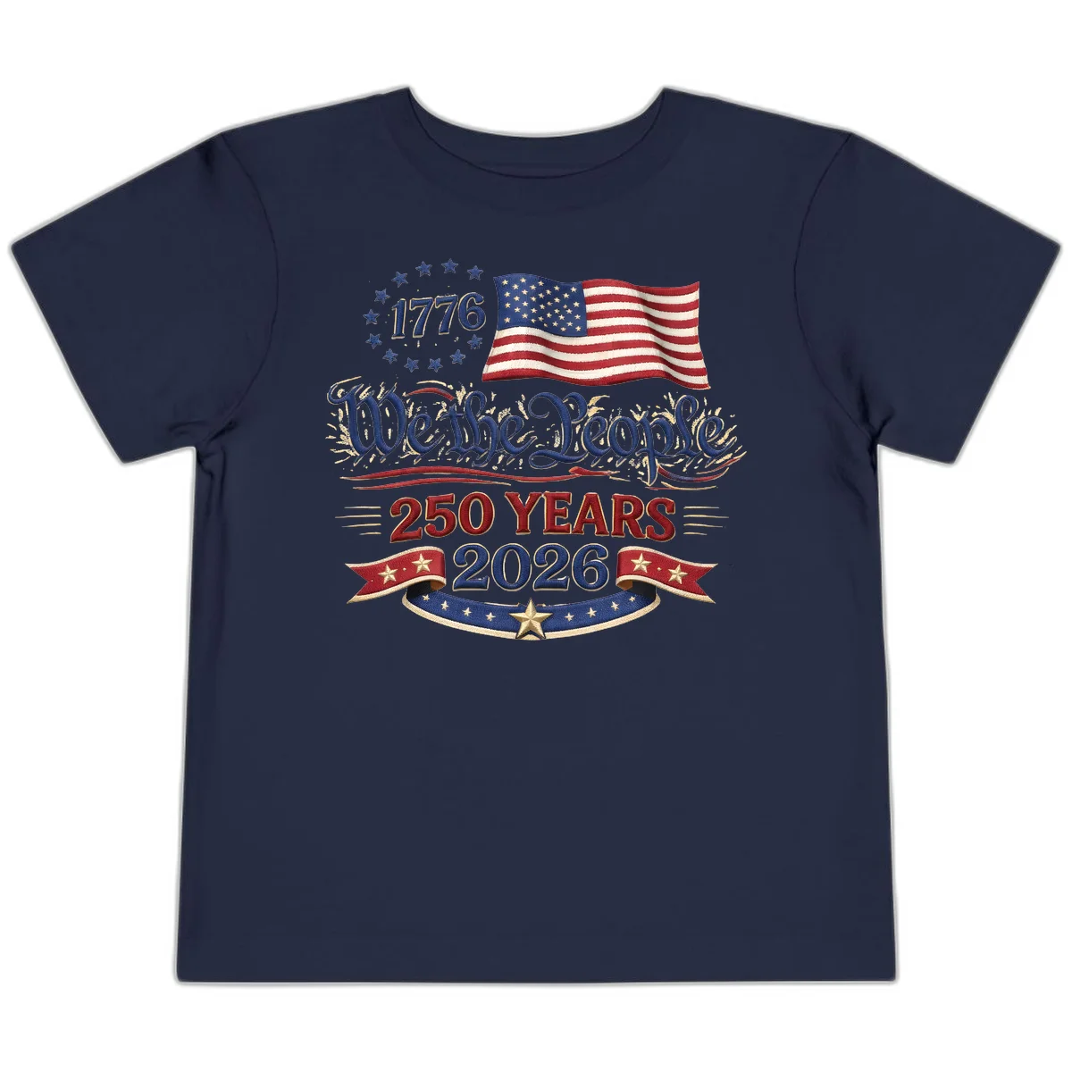 We the People 1776 250 Years 2026 Toddler T-Shirt in Navy