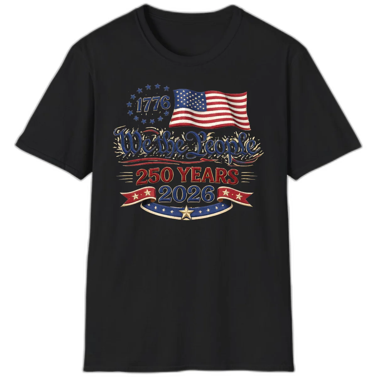 We the People 1776 250 Years 2026 T-Shirt in Black