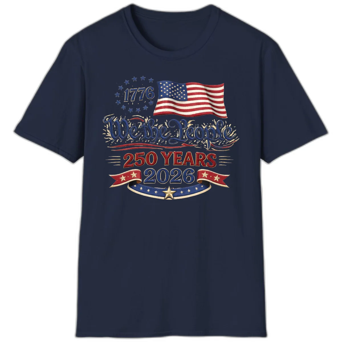 We the People 1776 250 Years 2026 T-Shirt in Navy