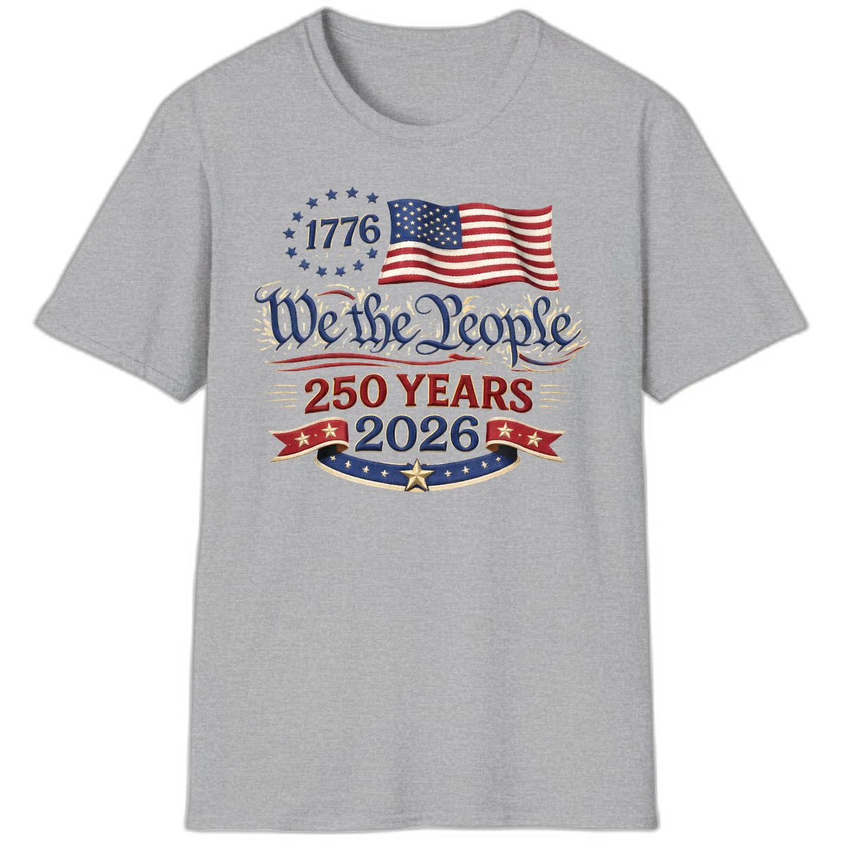 We the People 1776 250 Years 2026 T-Shirt in Sport Grey