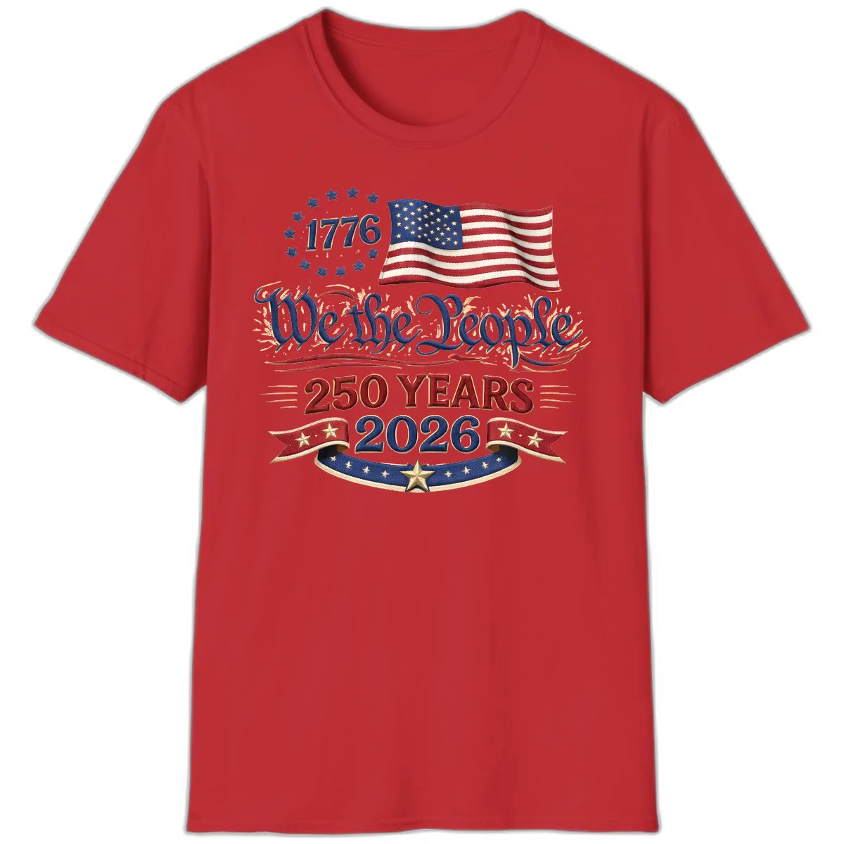 We the People 1776 250 Years 2026 T-Shirt in Red
