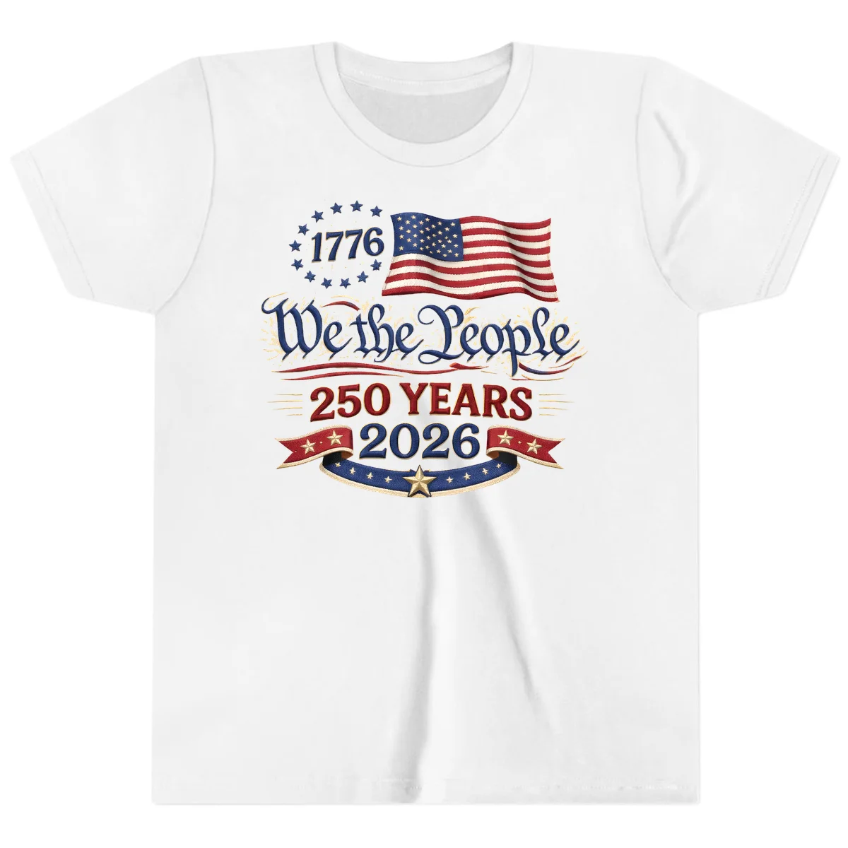 We the People 1776 250 Years 2026 Youth T-Shirt in White