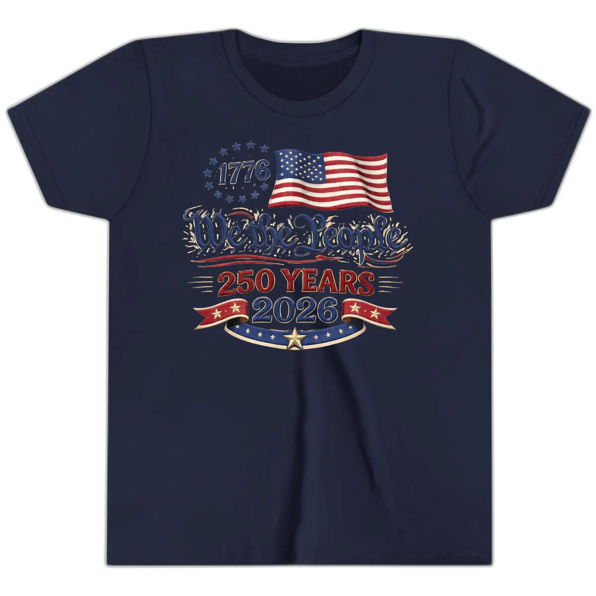 We the People 1776 250 Years 2026 Youth T-Shirt in Navy