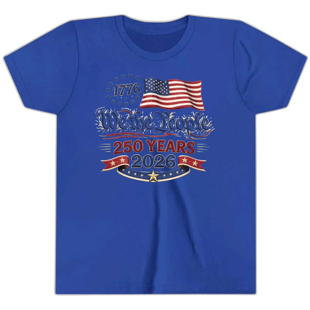 We the People 1776 250 Years 2026 Youth T-Shirt in True Royal