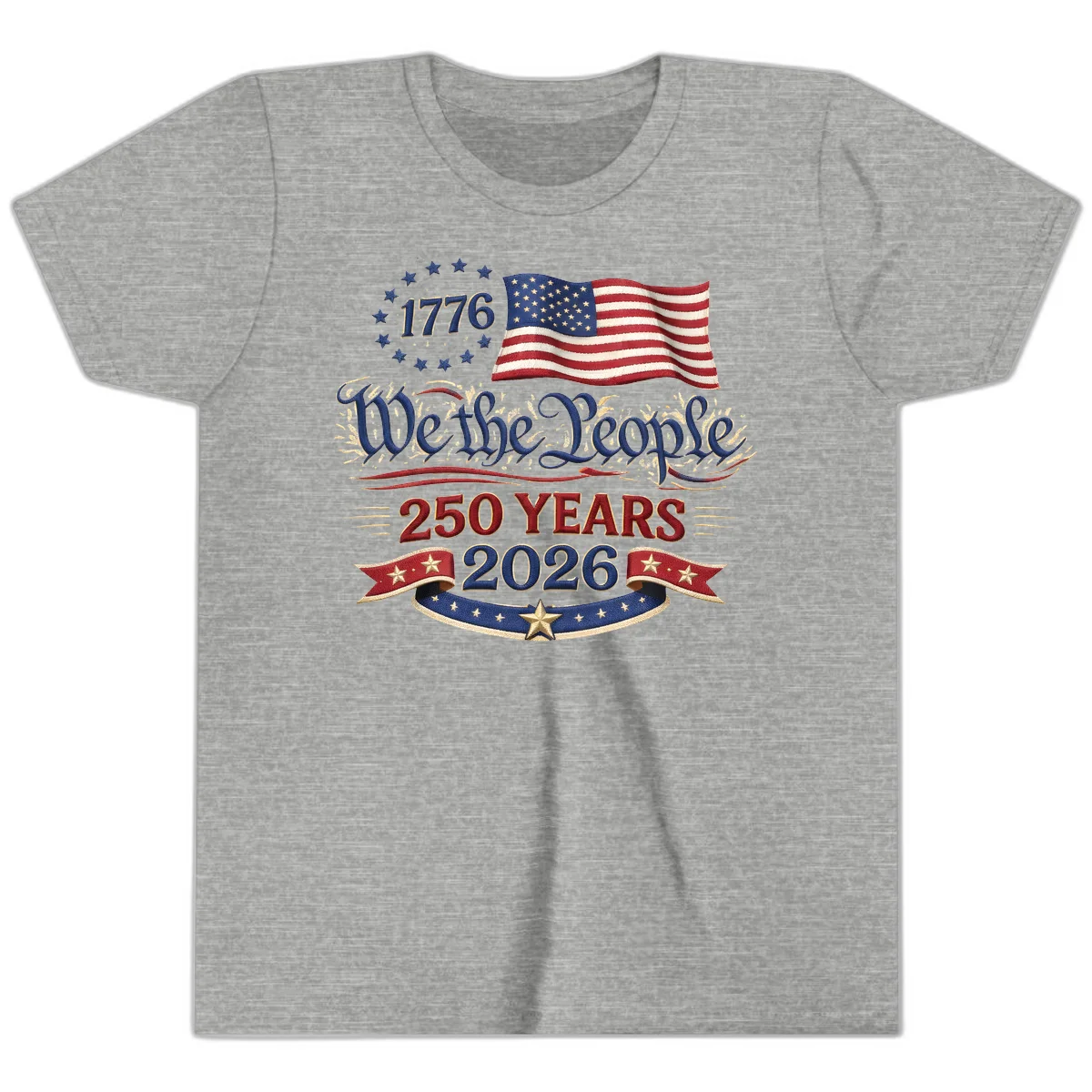 We the People 1776 250 Years 2026 Youth T-Shirt in Athletic Heather