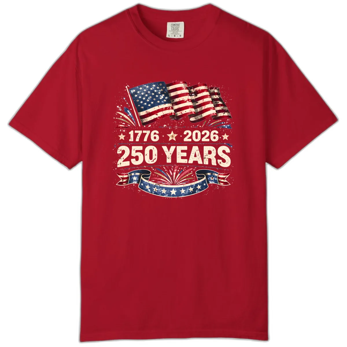 America's 250th Anniversary Semiquincentennial Celebration Comfort Color in Red