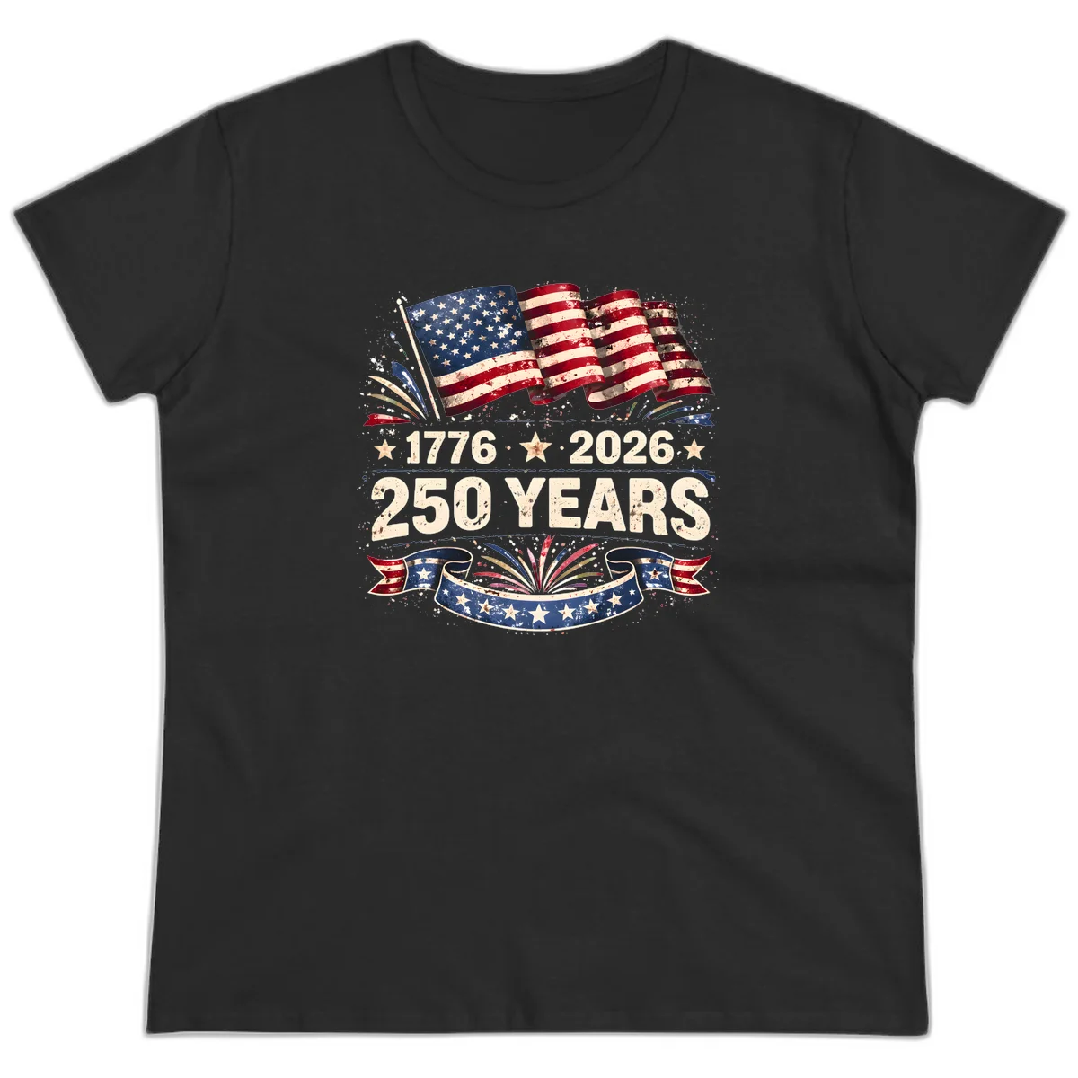 America's 250th Anniversary Ladies Tee in Black