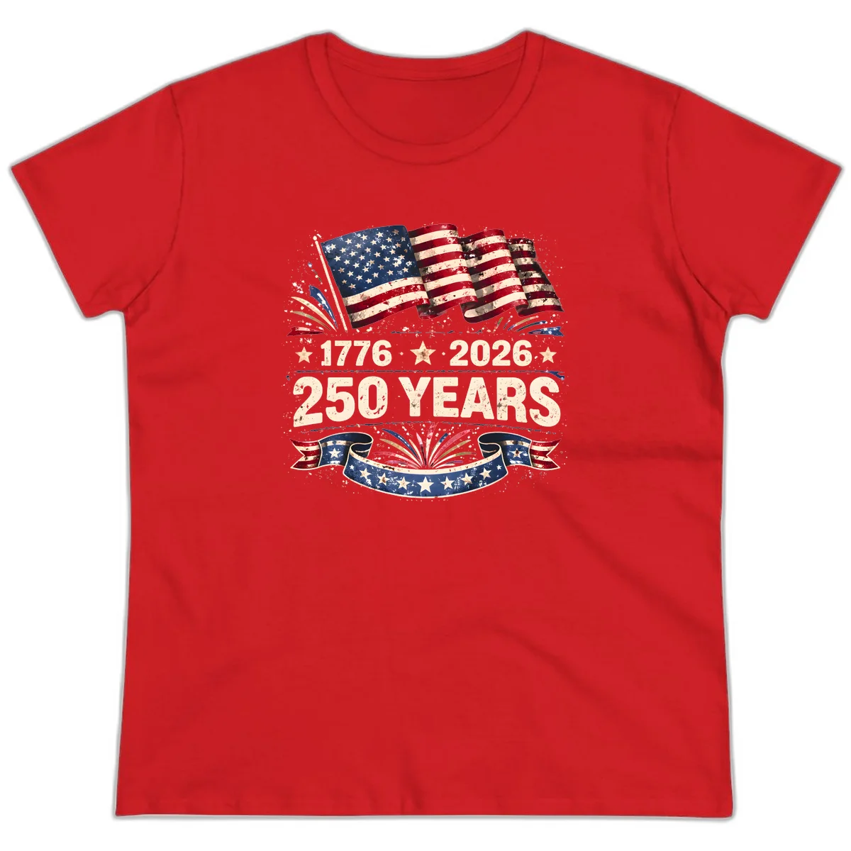 America's 250th Anniversary Ladies Tee in Red