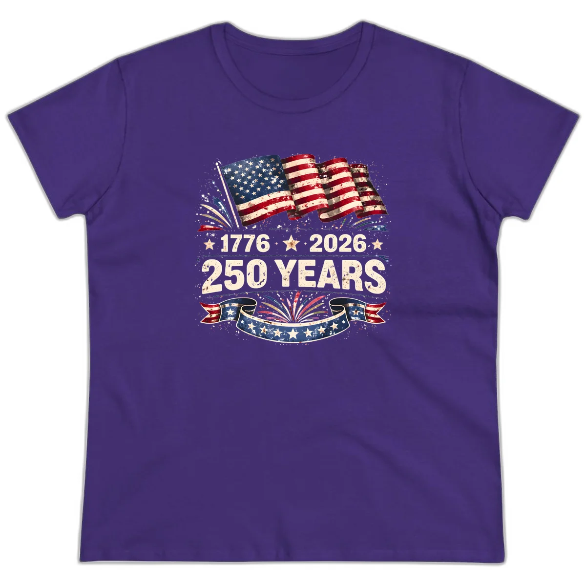 America's 250th Anniversary Ladies Tee in Purple