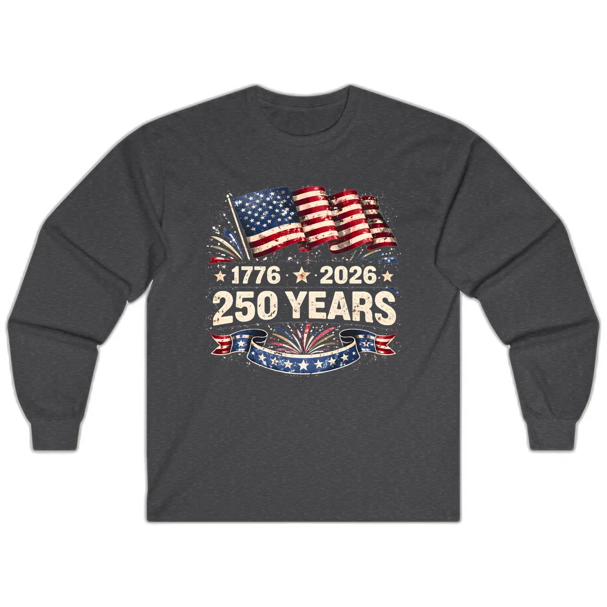 America's 250th Anniversary Semiquincentennial Celebration Long Sleeve in Dark Heather