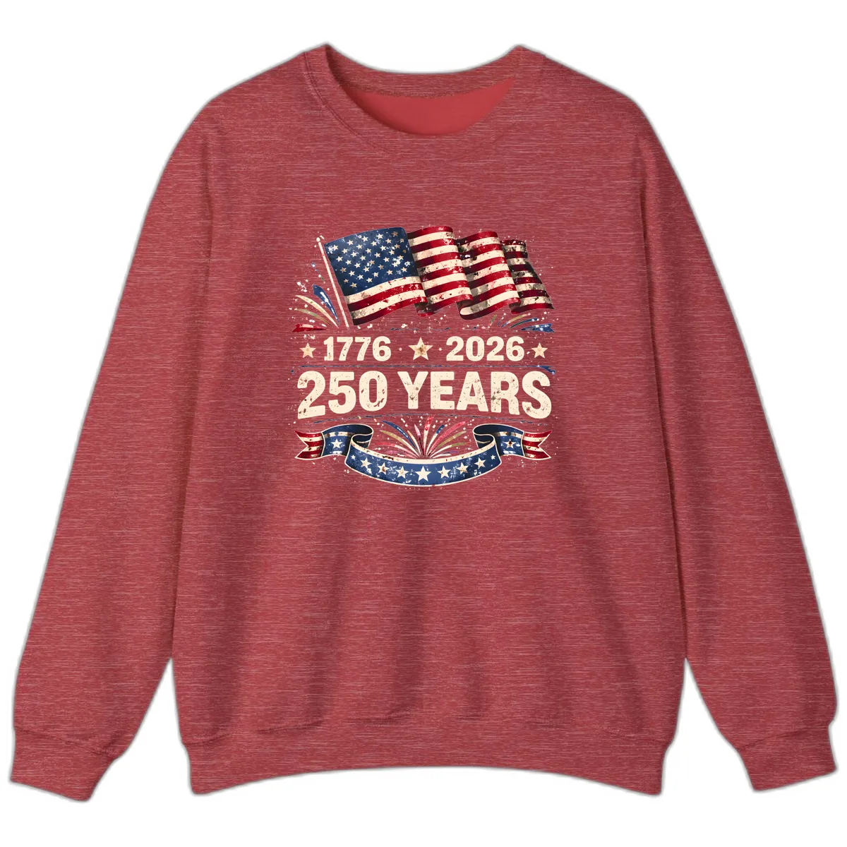 America's 250th Anniversary Semiquincentennial Celebration Sweatshirt in Heather Scarlet Red